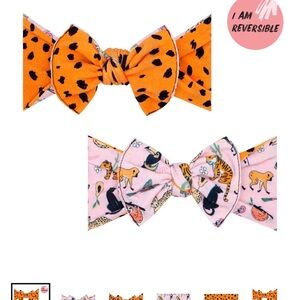 Reversible Kids Bow with Leopard and Jungle Prints